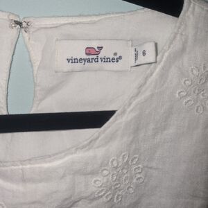 Vineyard Vines White Linen Eyelet Cap Sleeve Mini Dress Size 6